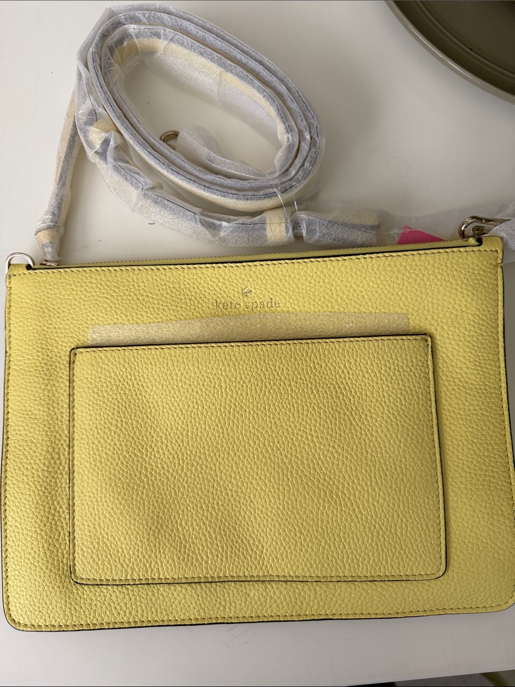 Kate Spade Textured Yellow Pebbled Crossbody
